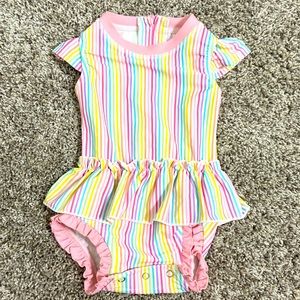 RuffleButts cap sleeve swim suit size 6-12Months